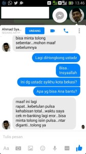 Syaikhu Klarifikasi Akun ‘Minta Pulsa’