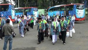 450 Calon Jamaah Haji Tiba di Asrama Haji Bekasi