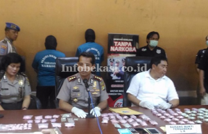 Polres Metro Bekasi Kota Menyita 6.799 Pil Ekstasi di Dua Wilayah yang Berbeda