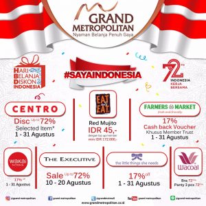 Wah, Bulan Ini ada program Hari Belanja Diskon Indonesia di Grand Metropolitan 