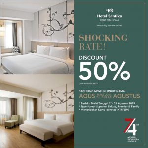 Nama Agus dapat Diskon 50 Persen di Hotel Santika Mega City Bekasi