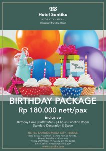 Paket Murah Ulang Tahun di Santika Mega City Bekasi