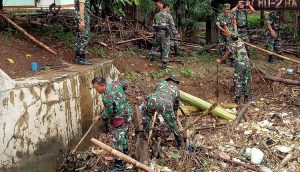 Sudah 13 Kali Sampah Bambu Sungai Cikeas Menyumbat Bendung Koja Bekasi
