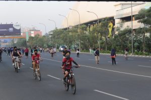 Ratusan Satpol PP Amankan CFD Kota Bekasi