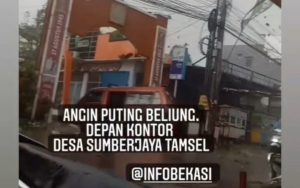 Angin Puting Beliung Melanda Tambun