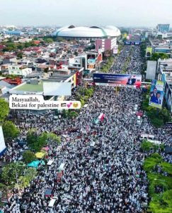 Video Lautan Manusia Mengular Padati Jalan Ahmad Yani Kota Bekasi Gelar Aksi Bela Palestina