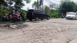 Banyak Lubang Mengkhawatirkan, Warga Minta Jalan Alinda Diperbaiki