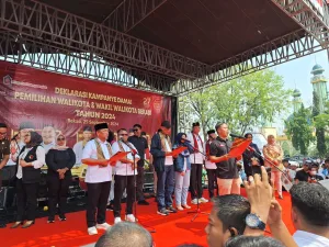 3 Paslon Walikota Bekasi Deklarasi Kampanye Damai di Alun – Alun Hasibuan