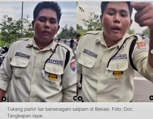 Viral Cekcok Soal Tarif Parkiran, Pemotor dan Securiti di Harapan Indah Akhirnya Berdamai