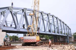 Progres Pembangunan Jembatan Kuning Muara Gembong
