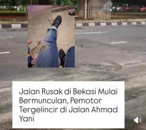 Jalan A. Yani Berlubang dan Banyak Pasir, Pengendara Motor Tergelincir