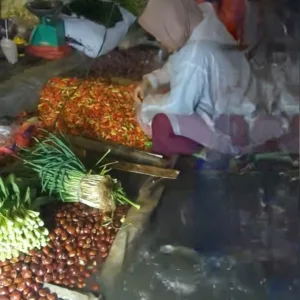 Lapak Pedagang Sayur Mayur Pasar Baru Bekasi Kebanjiran Viral di Media Sosial