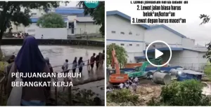 Pekerja di Cikarang Terpaksa Lewat Jembatan Bambu Tergenang Banjir, Ini Penyebabnya