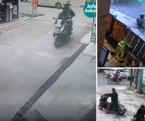 Malmot di Sekitar Rawalumbu, Pelaku Terekam CCTV 3 Kali Menggasak Motor Warga