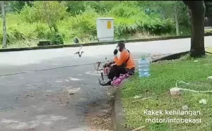 Nasib Kakek Pemotong Rumput di Cikarang Motornya Raib Dibawa Maling