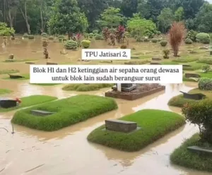 Kuburan di TPU Jatisari Kerap Kebanjiran, Ini Penyebabnya