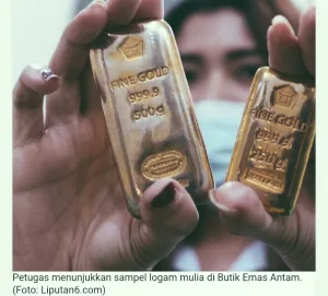Harga Emas Antam Logam Mulia Hari Ini Ambruk