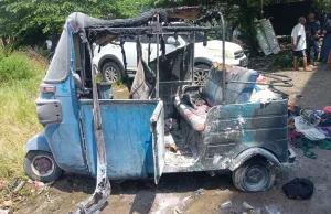 Ini Penyebab Bajaj Pemudik Terbakar Saat Melintas di Cikarang