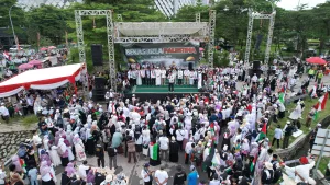 Aksi Bekasi Bela Palestina Jilid II Digelar di Stadion Wibawamukti, Ribuan Warga Turun ke Jalan