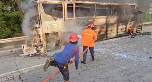 Ini Penyebab Api Lahap Bus Damri di Tol Japek, Penumpang Berhasil Dievakuasi