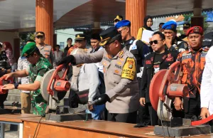 Ratusan Sajam Dimusnahkan Polres Metro Bekasi Kota, Bukti Kejahatan Jalanan Diberantas