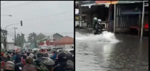 Hujan Deras Guyur Bekasi, Beberapa Ruas Jalan Tergenang dan Lalu Lintas Terganggu