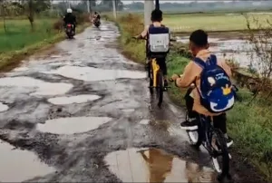 Infrastruktur Sukawangi Memprihatinkan, Jalan Desa Sukamekar Bak Kubangan Kerbau