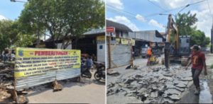 100 Meter Ruas Jalan Nusantara Raya Diperbaiki, Lalu Lintas Dialihkan