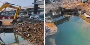 Pipa SPAM di Kalimalang Depan Lagoon Pecah, Arus Lalu Lintas Dialihkan