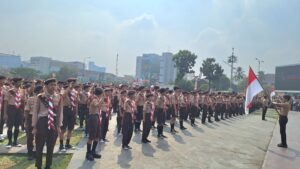 1.314 Kontingen Pramuka Garuda Asal Bekasi Dilepas Menuju Jamnas XII Cibubur