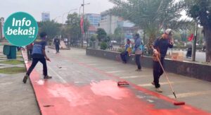 Taman Plaza Patriot Chandrabhaga, Jalur Jogging Track Dicat Merah Biar Makin Menyala
