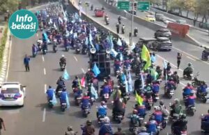 Buruh Gelar Konvoi dari Kota Bekasi ke DPR RI Bahas Ketenagakerjaan