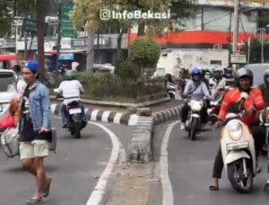 Barrier Jalan Juanda Depan Stasiun Bekasi Dilepas, Bakal Diganti Kanalisasi Berhias Pot dan Bunga